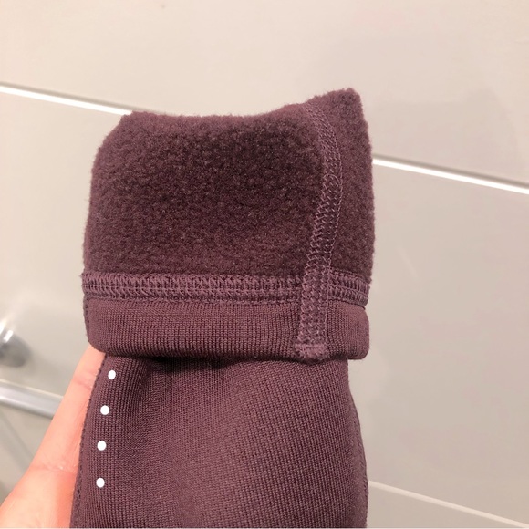 Fleece-lined leggings - plum colour - Picture 6 of 6